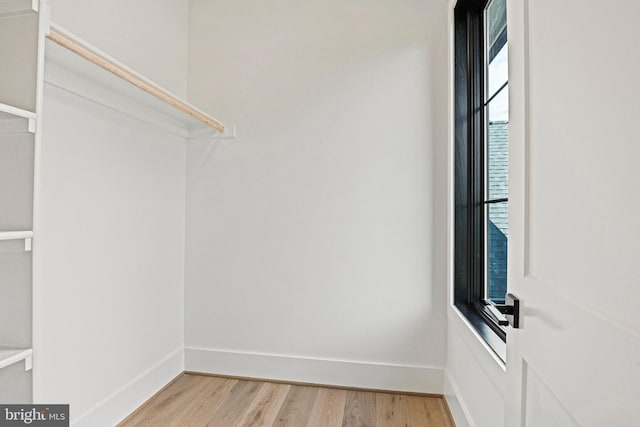 spacious closet with light wood-type flooring