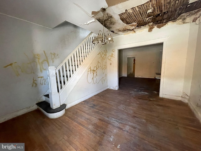 interior space with dark hardwood / wood-style flooring