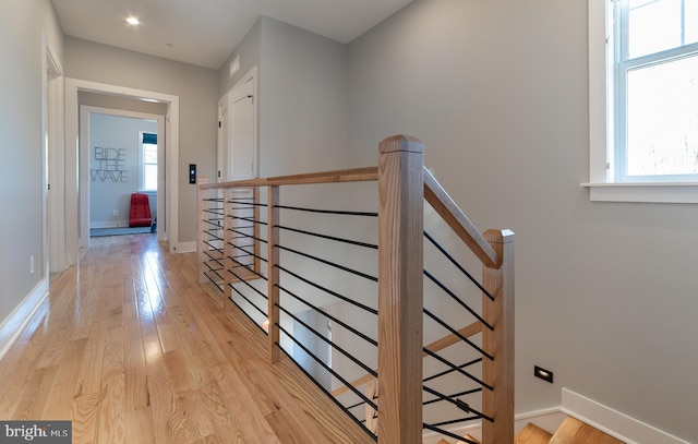 hallway featuring light wood-type flooring