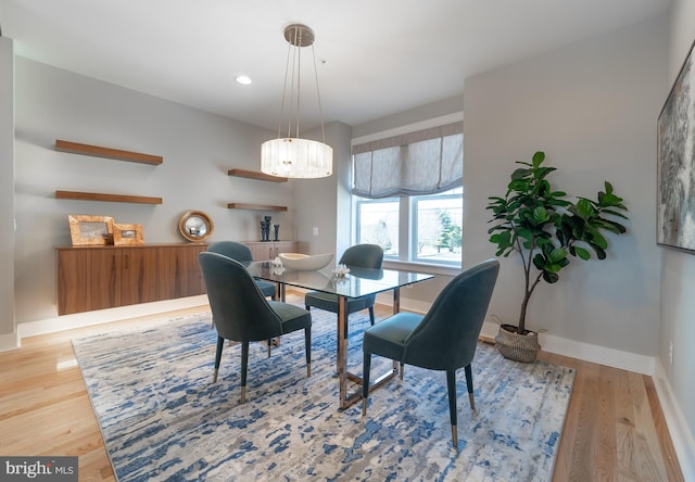 dining room with light hardwood / wood-style floors