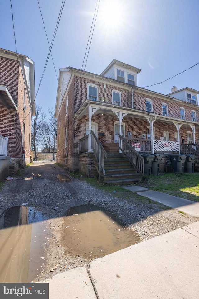 multi unit property with covered porch