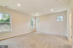 carpeted empty room with plenty of natural light