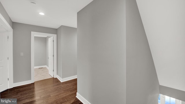 hall featuring dark hardwood / wood-style flooring