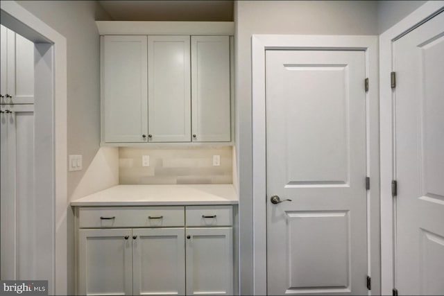 bar with white cabinets