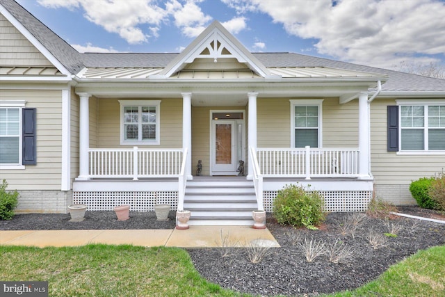 view of front of property with a porch