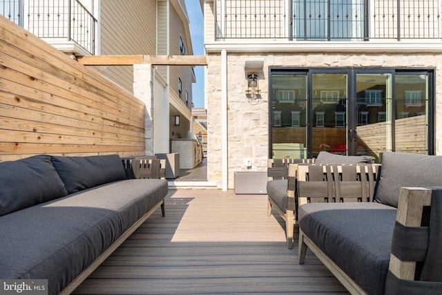 deck with an outdoor living space