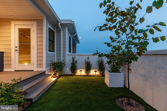 view of yard with fence