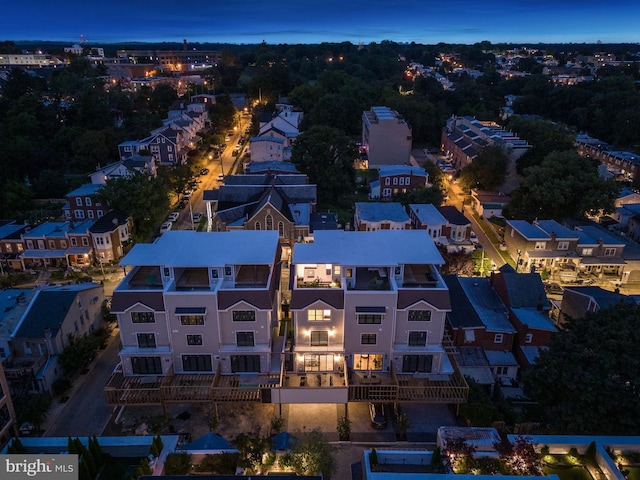 bird's eye view with a residential view