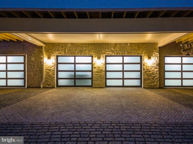 view of garage