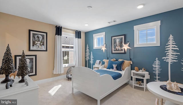 view of carpeted bedroom