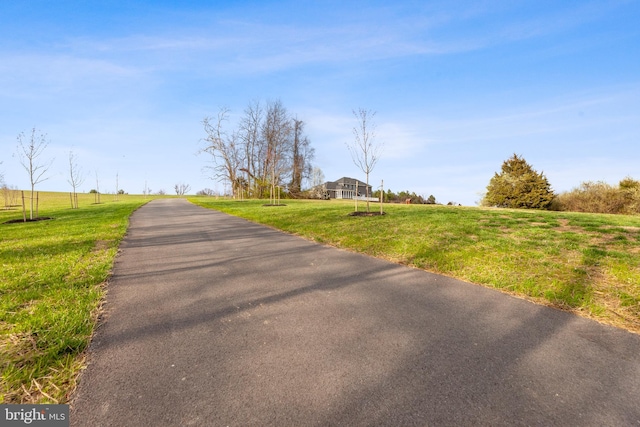 view of street with a rural view