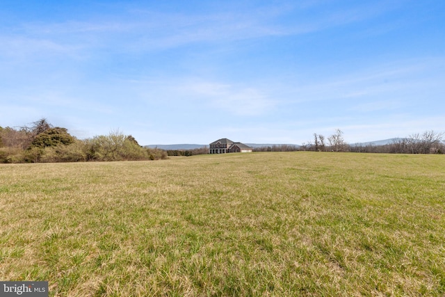 view of yard with a rural view