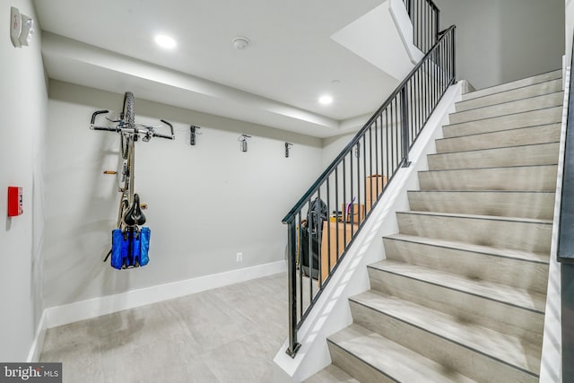 stairs with tile floors