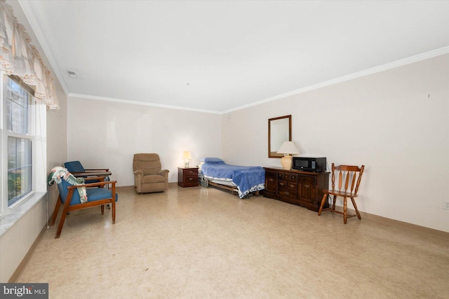 bedroom featuring ornamental molding