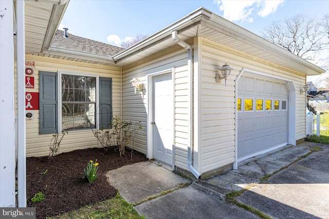 view of garage