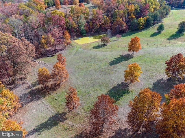 drone / aerial view with a rural view