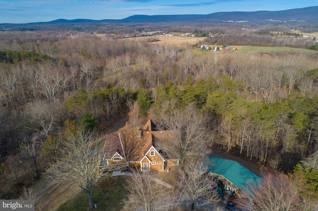 bird's eye view featuring a mountain view