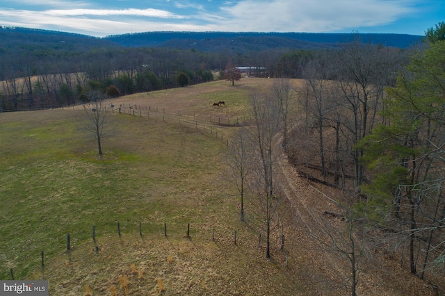 drone / aerial view featuring a rural view