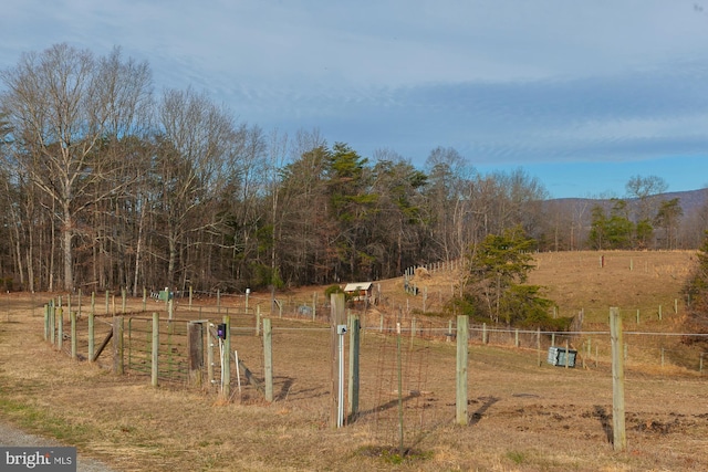 view of yard featuring a rural view