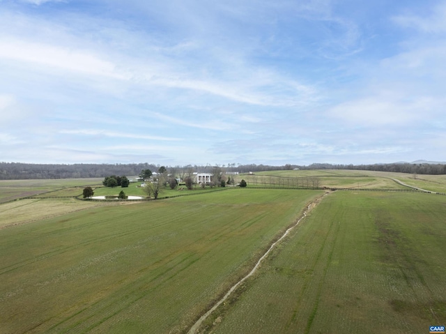 drone / aerial view with a rural view