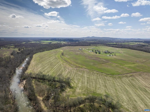 aerial view featuring a rural view