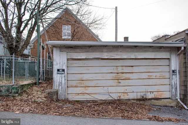 view of garage