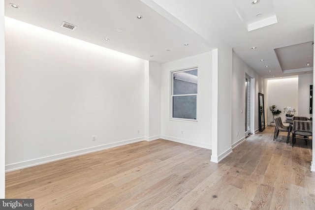 empty room featuring light wood-type flooring