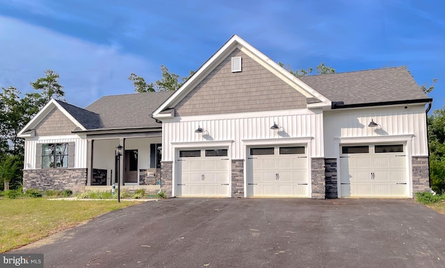 craftsman inspired home featuring a garage