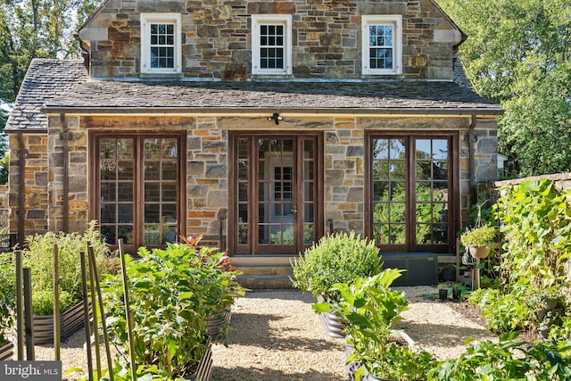 entrance to property with french doors