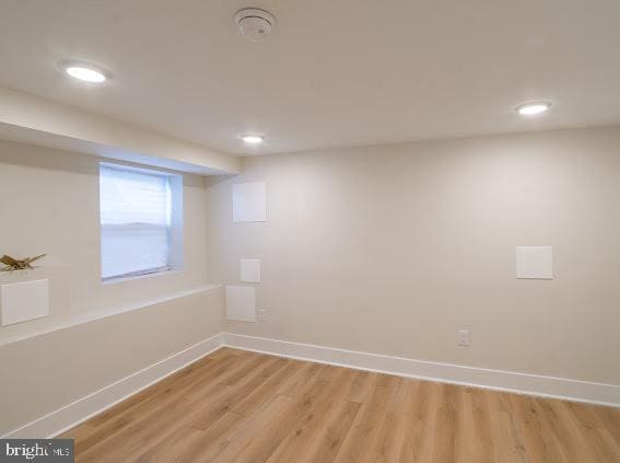 empty room featuring light wood-type flooring