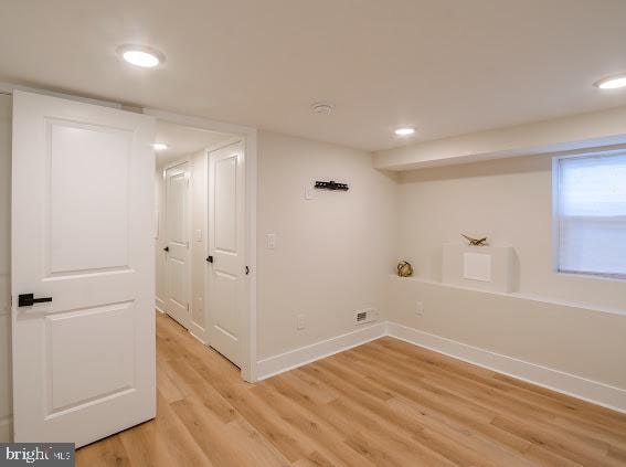 interior space with light wood-type flooring