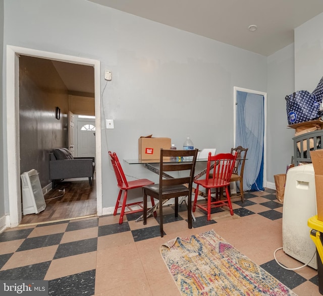 view of tiled dining area