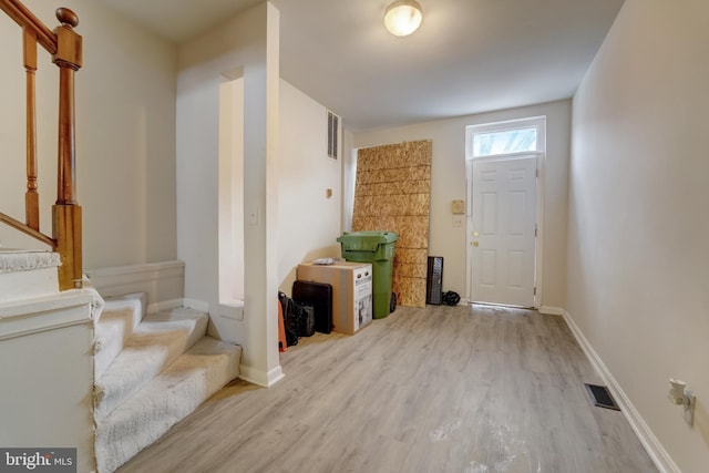 foyer featuring light hardwood / wood-style floors