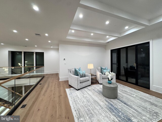 unfurnished living room featuring light wood-type flooring