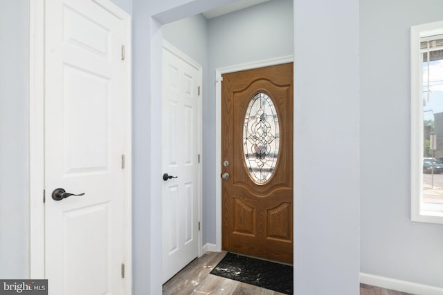 entryway featuring hardwood / wood-style floors