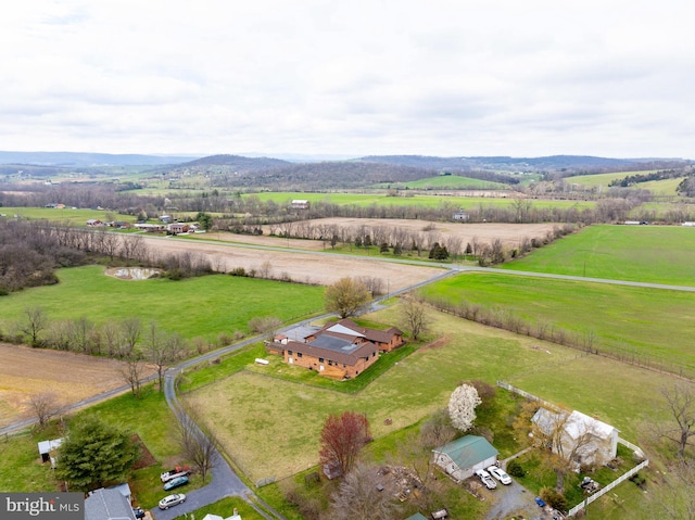 drone / aerial view featuring a rural view