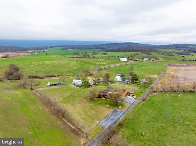 drone / aerial view featuring a rural view