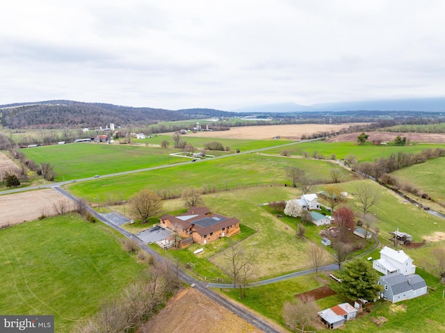 bird's eye view with a rural view