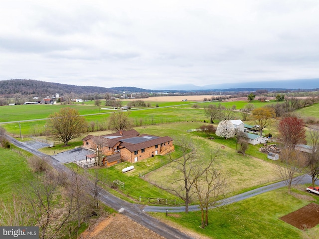 aerial view with a rural view