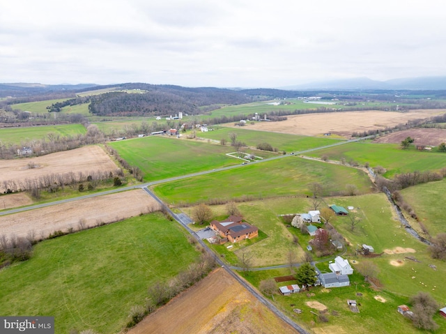 bird's eye view featuring a rural view