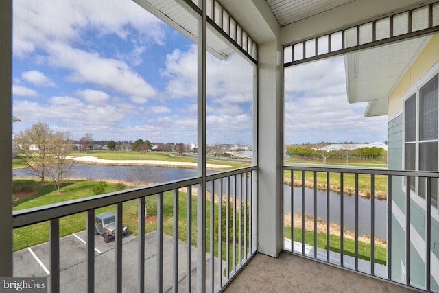 balcony with a water view