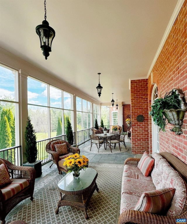 view of sunroom