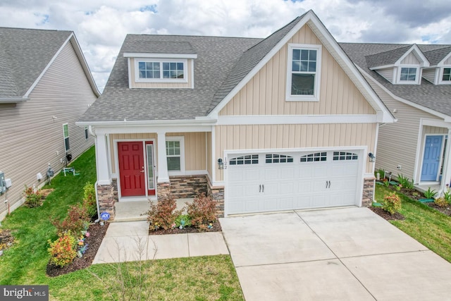 craftsman-style home featuring a garage