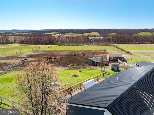 bird's eye view featuring a rural view