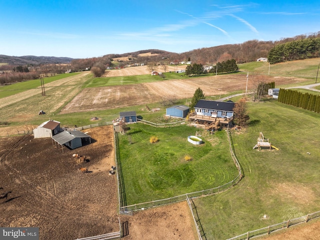 drone / aerial view featuring a rural view