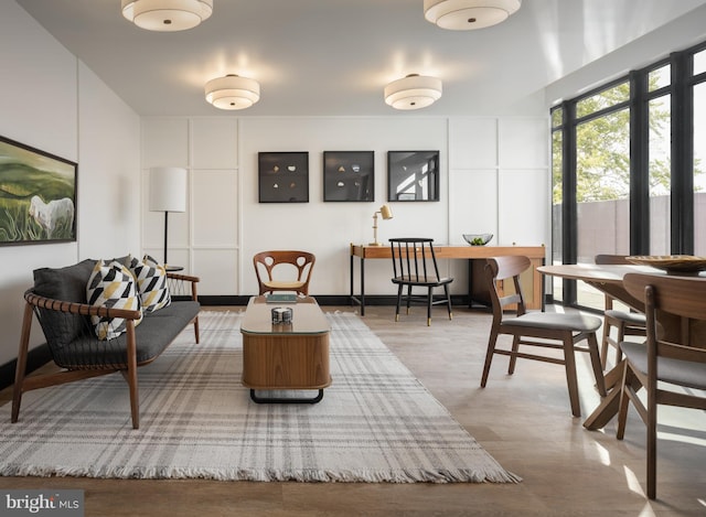 living room featuring light hardwood / wood-style flooring