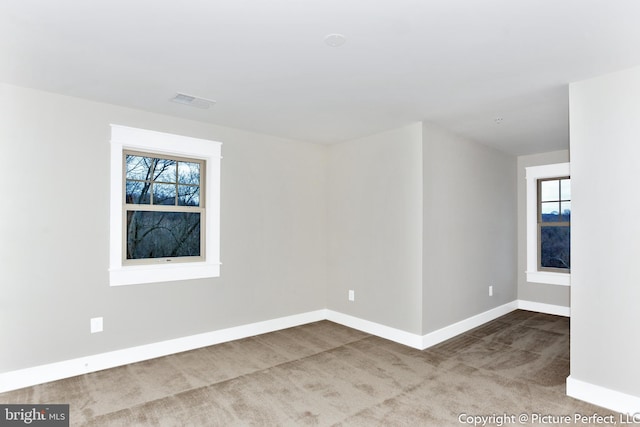 carpeted empty room with a healthy amount of sunlight