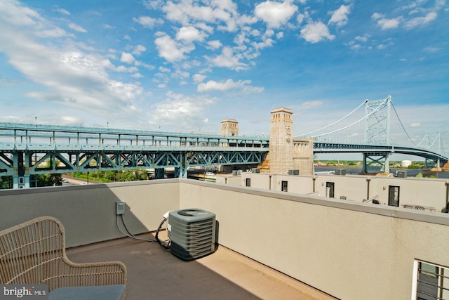 balcony with central air condition unit