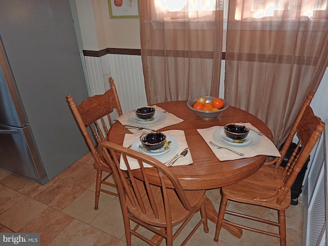 view of tiled dining area