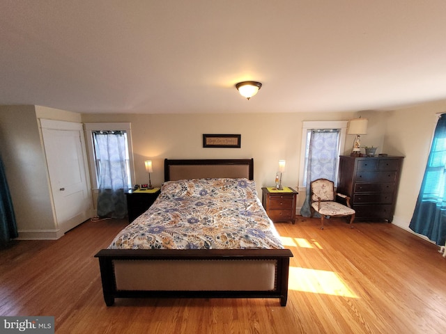 bedroom featuring light hardwood / wood-style flooring